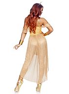 Sun goddess, costume dress, keyhole, cold shoulder